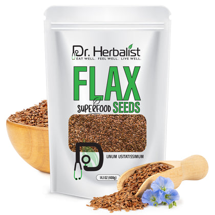 Flax Seed 400g, Whole Linum Usitatissimum | Plant Fiber & Omega-3 ALA | Halal