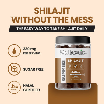 Dr. Herbalist Shilajit Gummies (90 Gummies) | Herbal Gummies for Daily Wellness
