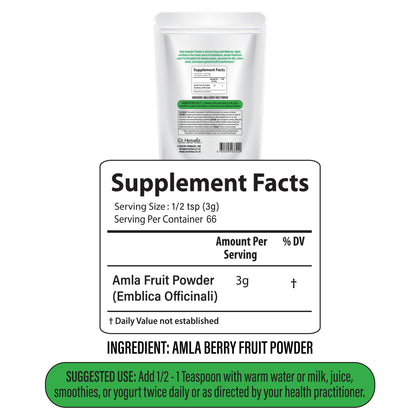 Amla Powder 200g, Single-Ingredient Indian Gooseberry | Natural Vitamin C for Immune, Hair & Skin | Halal, No Fillers