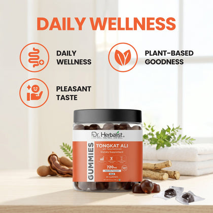 Dr. Herbalist Tongkat Ali Gummies (90 Gummies) | Herbal Gummies for Daily Wellness