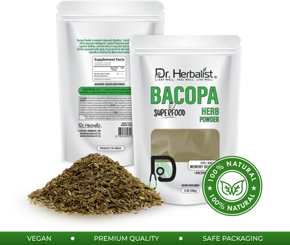 Bacopa Powder 200g — Single-Ingredient Bacopa Monnieri (Brahmi) | Calm, Focus & Stress Support | Halal, No Fillers