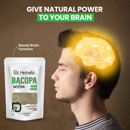 Bacopa Powder 200g — Single-Ingredient Bacopa Monnieri (Brahmi) | Calm, Focus & Stress Support | Halal, No Fillers
