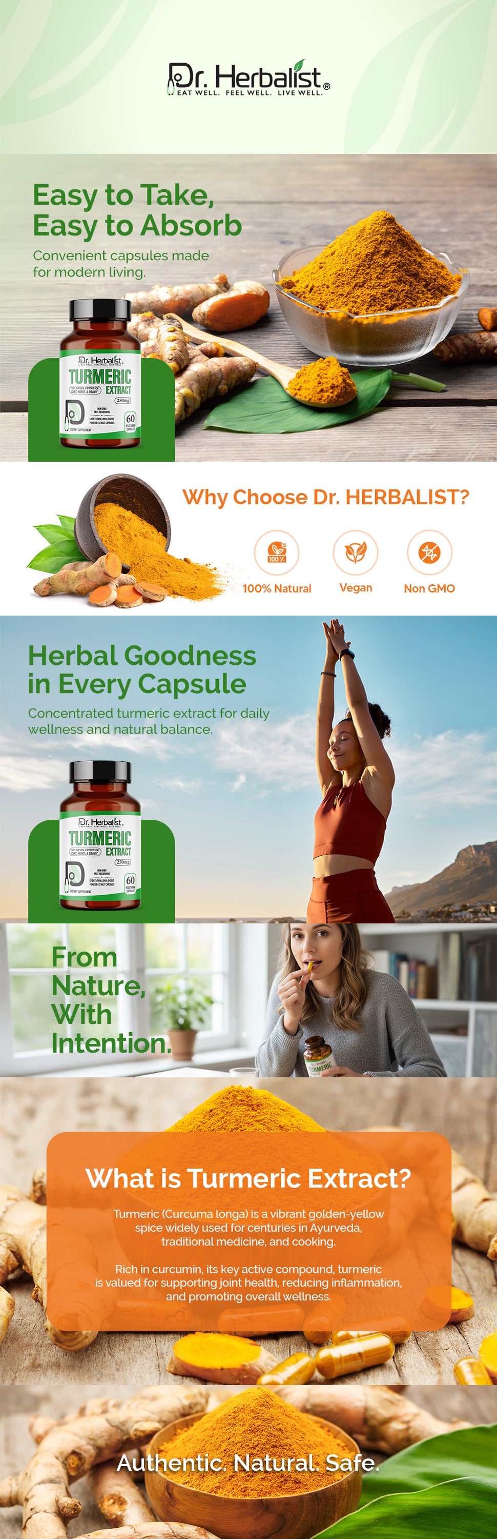 Turmeric Extract Capsules 250mg — Curcuma Longa Curcuminoids (Haldi) | Treasured in Traditional Wellness | Halal, Capsules — feature 1