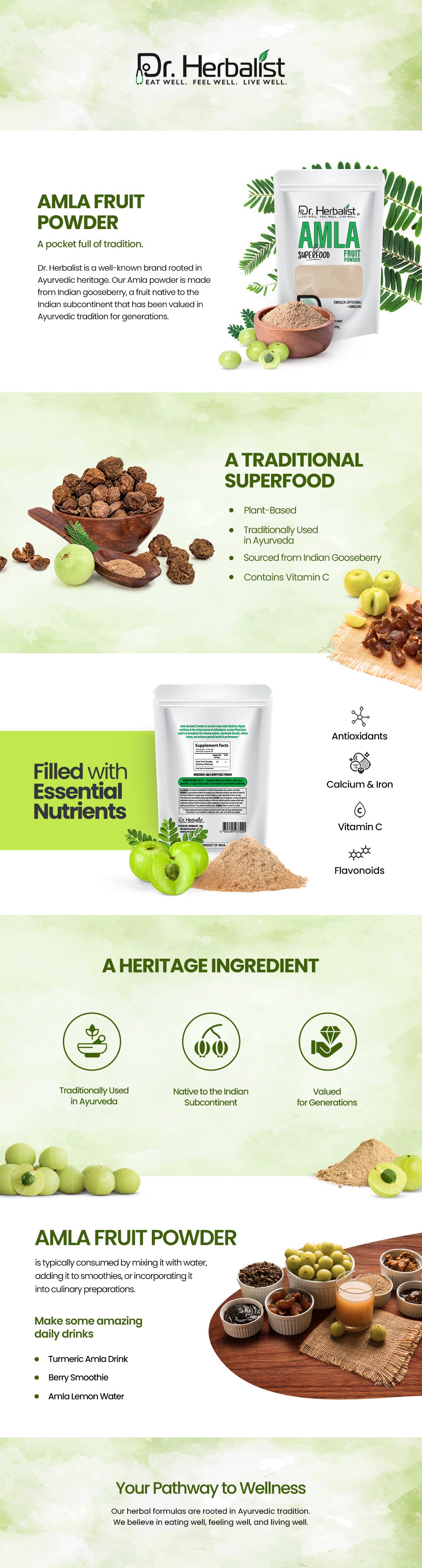 Amla Powder 200g, Single-Ingredient Indian Gooseberry | Natural Vitamin C for Immune, Hair & Skin | Halal, No Fillers — feature 1