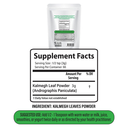 Kalmegh Powder 200g, Single-Ingredient Andrographis Paniculata (King of Bitters) | Supports Digestive Wellness | Halal, No Fillers