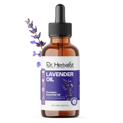 Dr. Herbalist Lavender Oil 120mL | Premium Aromatherapy Oil for Massage, Relaxation & Personal Care
