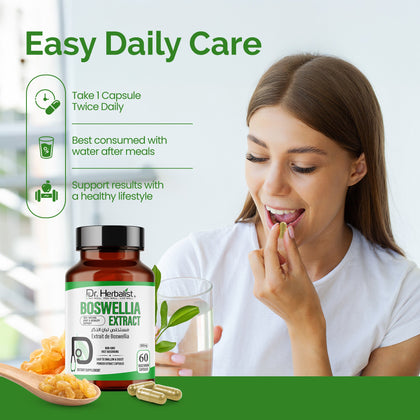 Boswellia Extract 500mg — Serrata, Indian Frankincense | Treasured in Traditional Wellness | Halal, Capsules