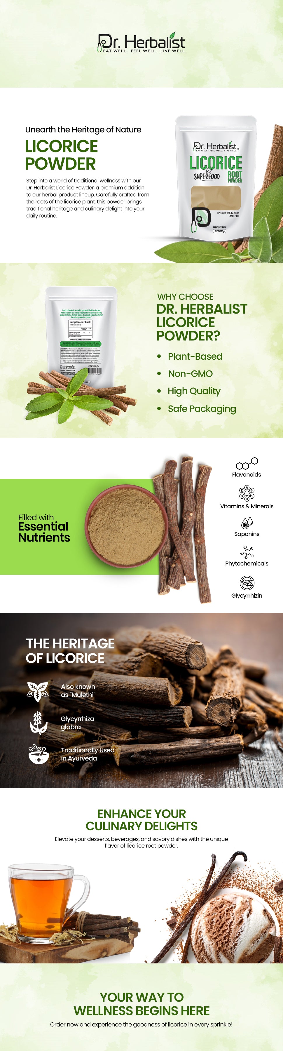 Licorice Root Powder 200g, Single-Ingredient Glycyrrhiza Glabra (Mulethi) | Naturally Sweet | Halal, No Fillers — feature 1