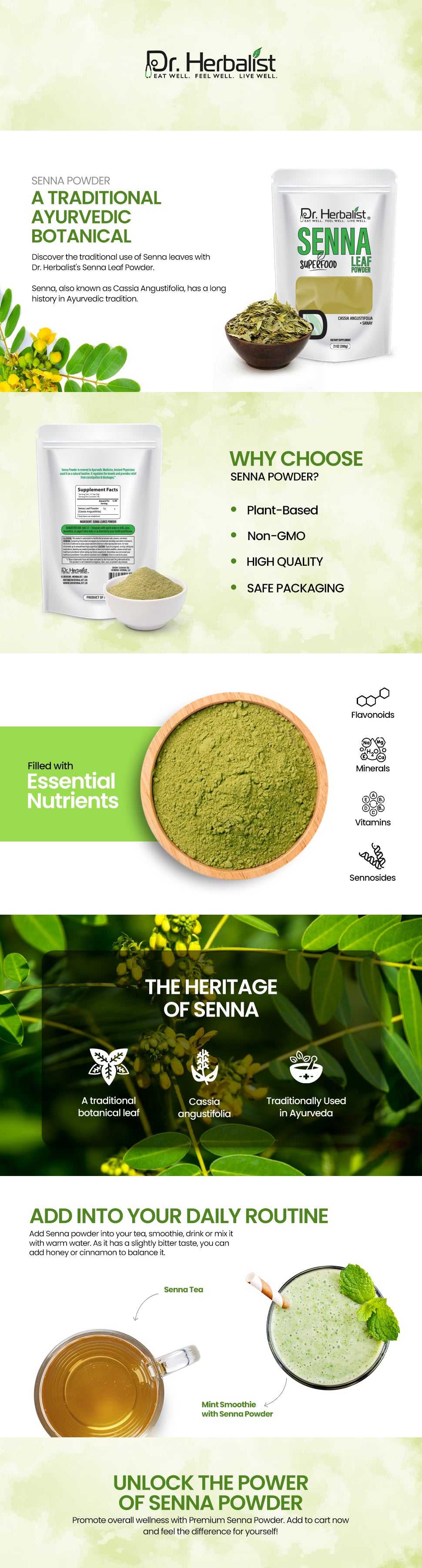 Senna Leaf Powder 200g, Single-Ingredient Cassia Angustifolia (Sanay) | Occasional Regularity | Halal, No Fillers — feature 1