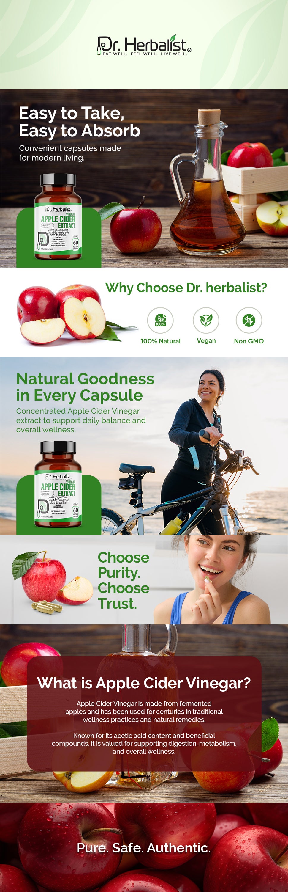 Apple Cider Vinegar Capsules 500mg — ACV, No Sour Taste | Treasured in Traditional Wellness | Halal, Capsules — feature 1
