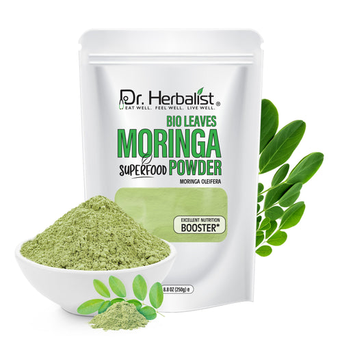 Dr. HERBALIST Moringa Leaf Powder 250g - Moringa oleifera (sahjan), the leaf for smoothies