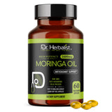 Moringa Oil Capsules 1600mg — Cold-Pressed Seed (Ben) Oil | Oleic-Rich, Tasteless | 60 Halal Softgels view 1