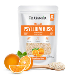 Instant Psyllium Husk Fiber Drink Mix 283g, Orange | Plant-Based Soluble Fiber for Daily Digestive Wellness | Halal