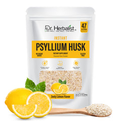 Instant Psyllium Husk Fiber Drink Mix 283g, Zesty Lemon | Plant-Based Soluble Fiber for Daily Digestive Wellness | Halal