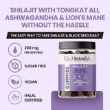 Shilajit Gummies 4-in-1 with Tongkat Ali, Ashwagandha & Lion's Mane (90 ct), Sugar-Free | Energy, Focus & Vitality | Halal view 3