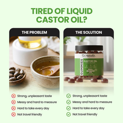 Dr. Herbalist Castor Oil Gummies (90 Gummies) | Delicious Herbal Gummies for Daily Wellness