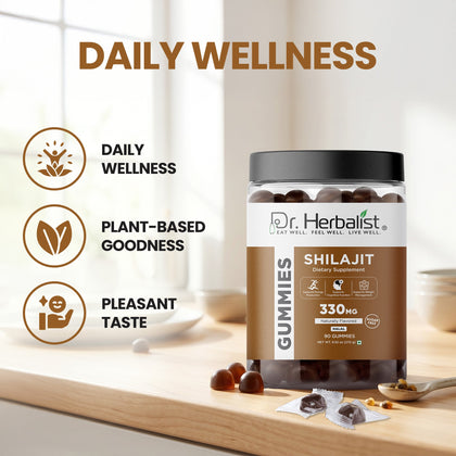 Dr. Herbalist Shilajit Gummies (90 Gummies) | Herbal Gummies for Daily Wellness