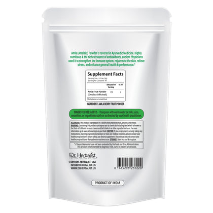 Amla Powder 200g, Single-Ingredient Indian Gooseberry | Natural Vitamin C for Immune, Hair & Skin | Halal, No Fillers