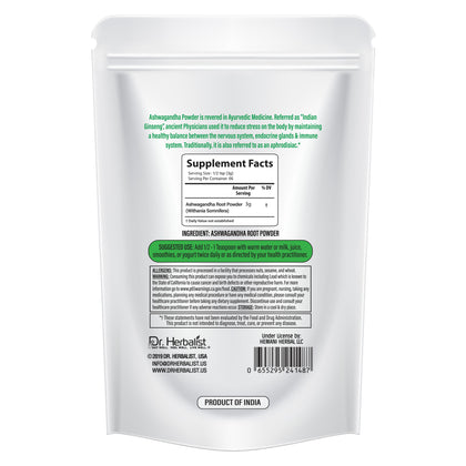 Ashwagandha Root Powder 200g, Single-Ingredient Withania Somnifera | Calm, Focus & Stress Support | Halal, No Fillers