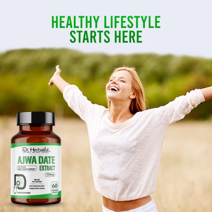 Ajwa Date Extract 350mg — Phoenix Dactylifera Capsules | Treasured in Traditional Wellness | Halal, Capsules