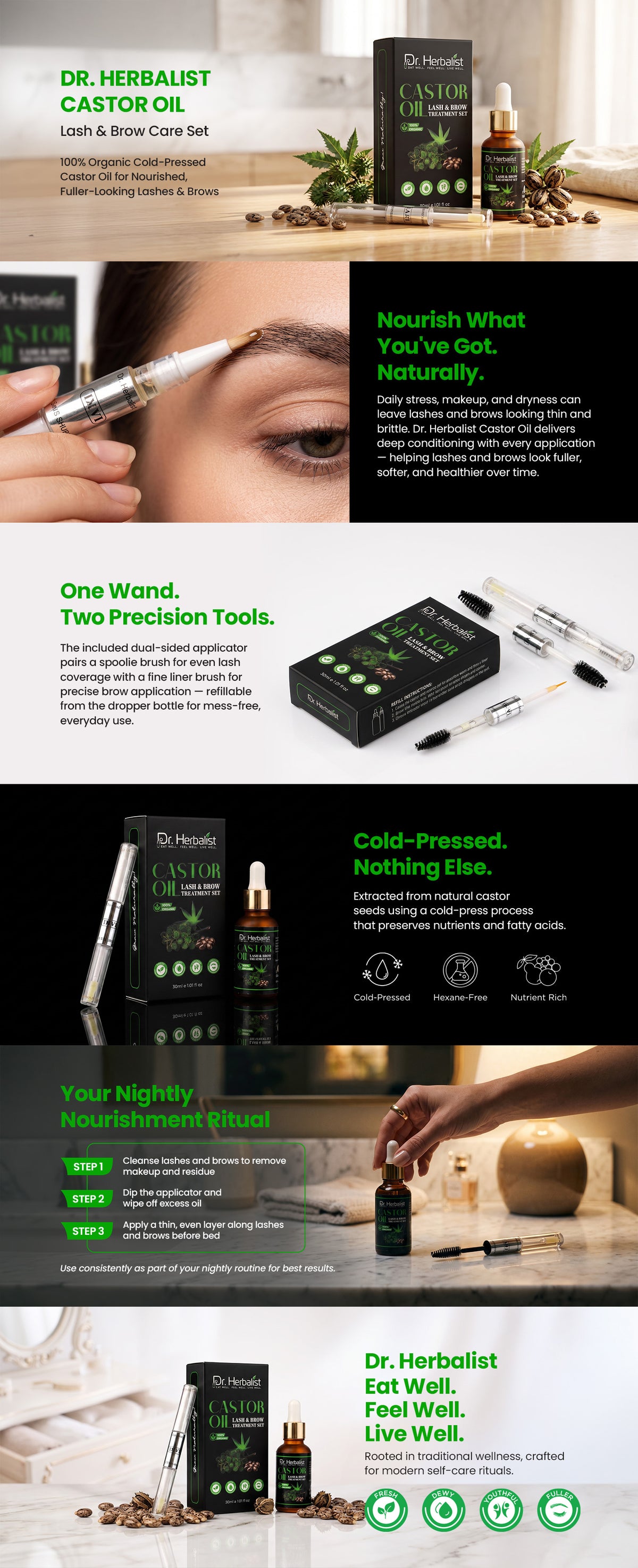 Lash Ritual Duo: Castor Oil Lash & Brow Serum Set + Castor Oil Gummies | Beauty Care, Outside and In | Halal — feature 2