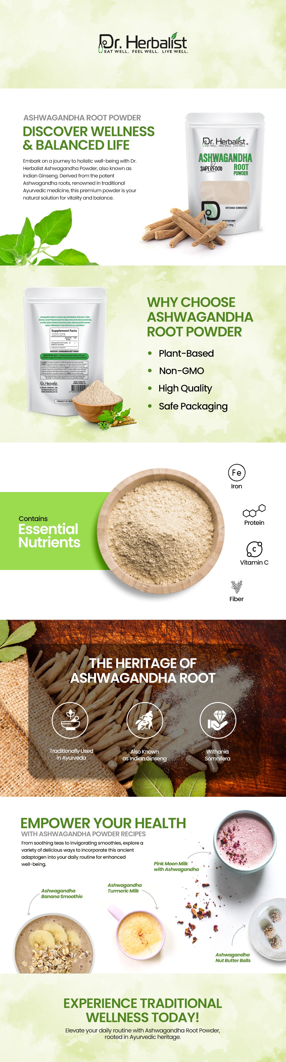 Ashwagandha Root Powder 200g, Single-Ingredient Withania Somnifera | Calm, Focus & Stress Support | Halal, No Fillers — feature 1