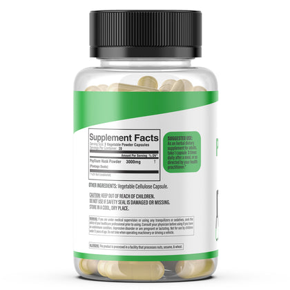Psyllium Husk Extract Capsules 500mg, Plantago Ovata Fiber | Supports Digestive Regularity | Halal, 60 Veg Caps