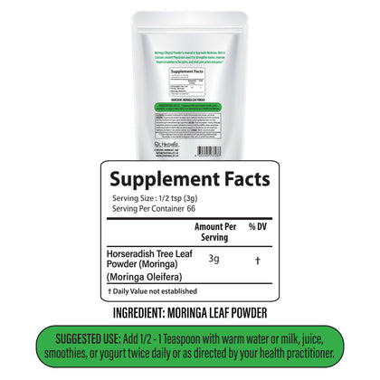 Moringa Powder 200g, Single-Ingredient Moringa Oleifera Leaf (Sahjan) | Nutrient-Dense Greens | Halal, No Fillers