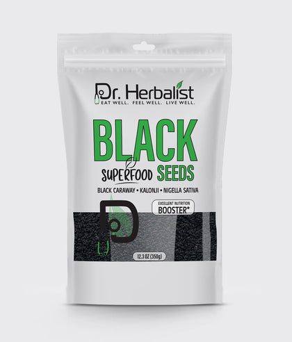 Dr. HERBALIST Whole Black Seeds 12oz - Nigella sativa (kalonji), culinary black cumin seeds