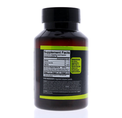Black Seed Oil Capsules 1600mg, Extra Strength Cold-Pressed Nigella Sativa | Immune & Antioxidant Support | 60 Halal Softgels
