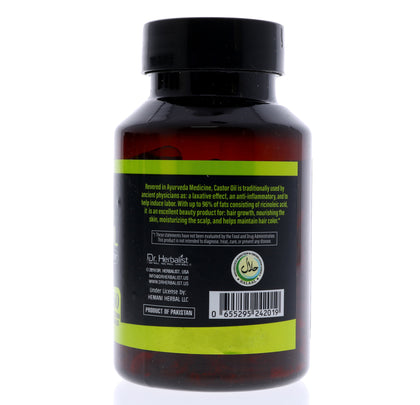 Castor Oil Capsules 1600mg, Cold-Pressed, Hexane-Free | Mess-Free Self-Care | 60 Halal Softgels