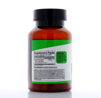 Turmeric Extract Capsules 250mg, Curcuma Longa Curcuminoids (Haldi) | Treasured in Traditional Wellness | Halal, Capsules