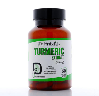 Turmeric Extract Capsules 250mg, Curcuma Longa Curcuminoids (Haldi) | Treasured in Traditional Wellness | Halal, Capsules