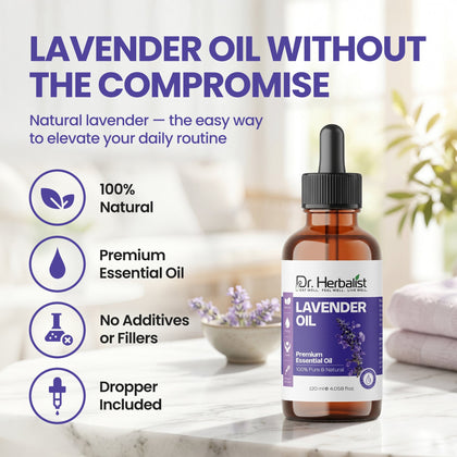 Dr. Herbalist Lavender Oil 120mL | Premium Aromatherapy Oil for Massage, Relaxation & Personal Care