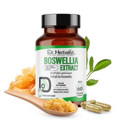 Boswellia Extract 800mg, Boswellia Serrata Powder Capsules | Indian Frankincense (Shallaki) | Halal, 60 Veg Caps