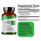 Cinnamon Extract Capsules 350mg, Single-Ingredient Cinnamon Bark | Treasured in Traditional Wellness | Halal, Capsules view 5
