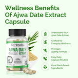 Ajwa Date Extract 350mg, Phoenix Dactylifera Capsules | Treasured in Traditional Wellness | Halal, Capsules view 6