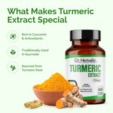 Turmeric Extract Capsules 250mg, Curcuma Longa Curcuminoids (Haldi) | Treasured in Traditional Wellness | Halal, Capsules view 6