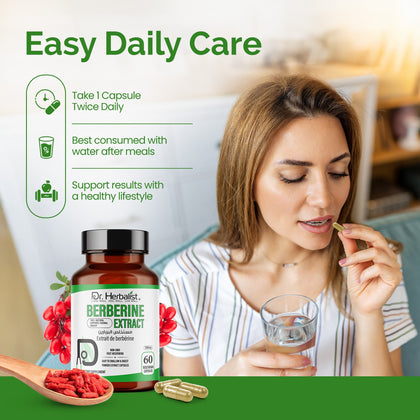 Berberine Extract 500mg — Plant Alkaloid (Berberis) | Treasured in Traditional Wellness | Halal, 60 Capsules