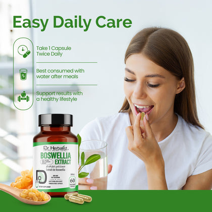 Boswellia Extract 800mg, Boswellia Serrata Powder Capsules | Indian Frankincense (Shallaki) | Halal, 60 Veg Caps