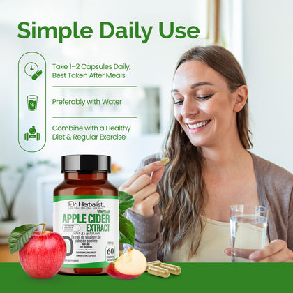 Apple Cider Vinegar Capsules 500mg — ACV, No Sour Taste | Treasured in Traditional Wellness | Halal, Capsules