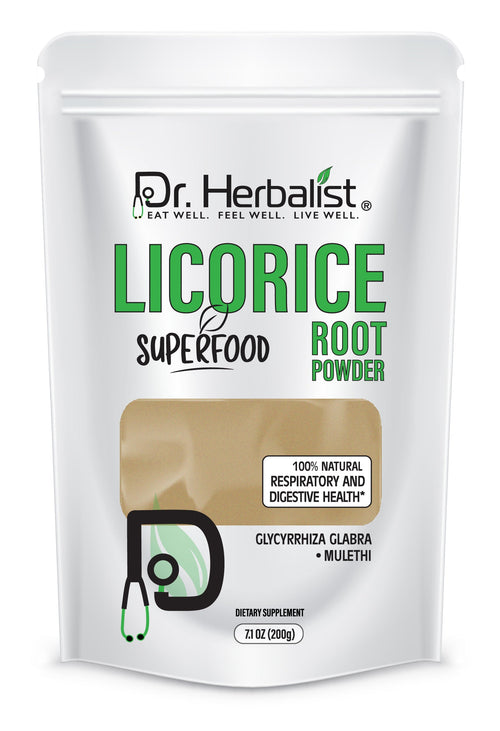 Dr. HERBALIST Licorice Root Powder 200g - Glycyrrhiza glabra (mulethi), single-ingredient
