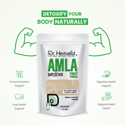 Amla Powder 200g — Single-Ingredient Indian Gooseberry | Natural Vitamin C for Immune, Hair & Skin | Halal, No Fillers