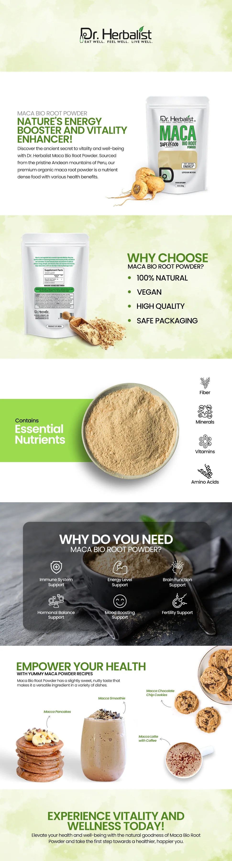 Maca Root Powder 200g — Single-Ingredient Peruvian Lepidium Meyenii | Energy & Stamina | Halal, No Fillers — feature 1