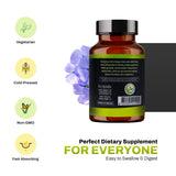 Flaxseed Oil Capsules 1600mg — Cold-Pressed, Fish-Free | Plant Omega-3 ALA | 60 Halal Softgels view 7