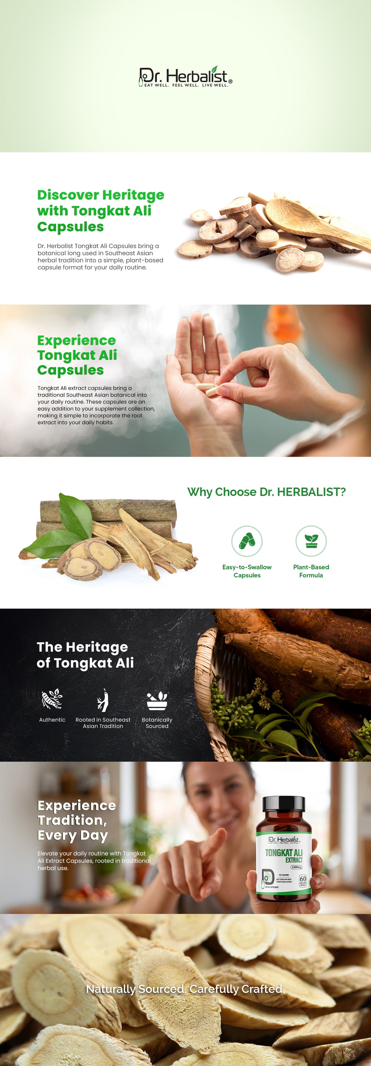 Tongkat Ali Extract Capsules, Eurycoma Longifolia (Longjack) | Traditional Vitality Botanical | Halal, Capsules — feature 1