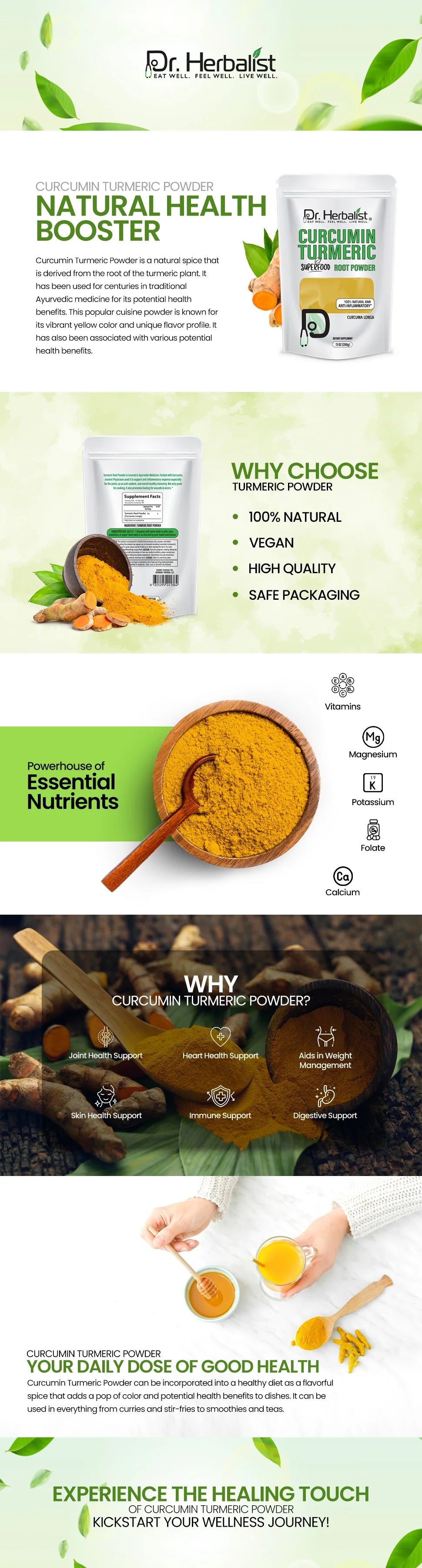 Turmeric Powder 200g — Single-Ingredient Curcuma Longa (Haldi) | Golden Spice | Halal, No Fillers — feature 1
