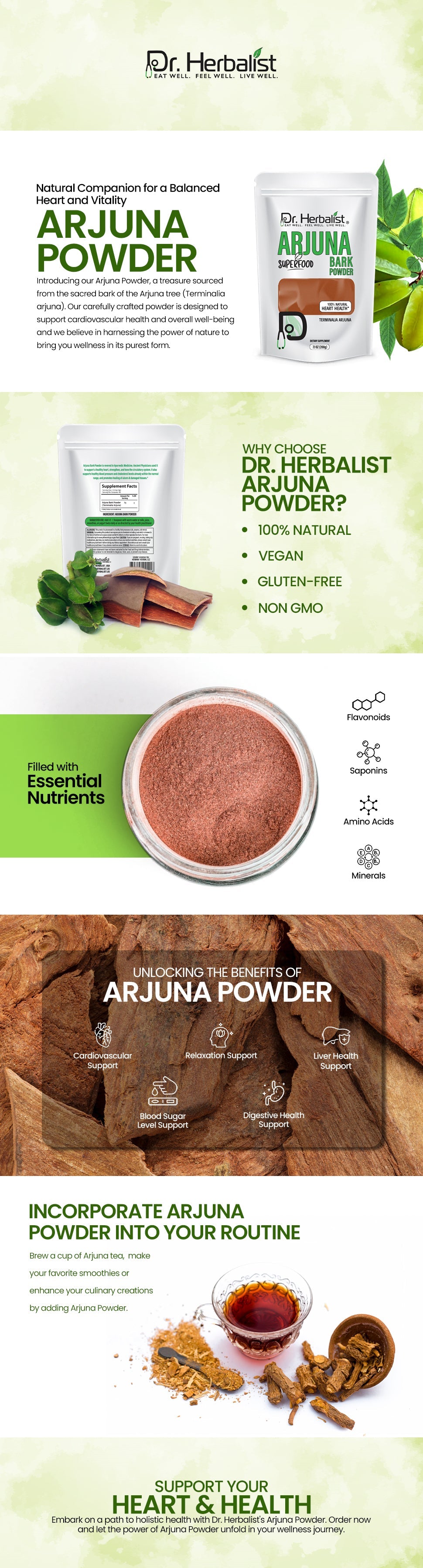 Arjuna Powder 200g, Single-Ingredient Terminalia Arjuna Bark | Traditional Ayurvedic Wellness | Halal, No Fillers — feature 1