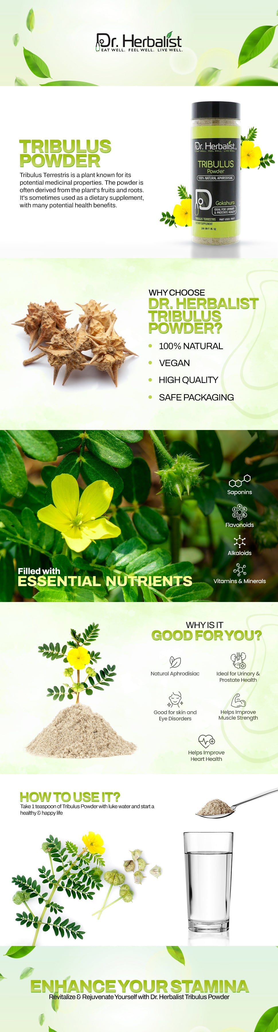 Tribulus Powder 200g, Single-Ingredient Tribulus Terrestris (Gokshura) | Traditional Ayurvedic Herb | Halal, No Fillers — feature 1