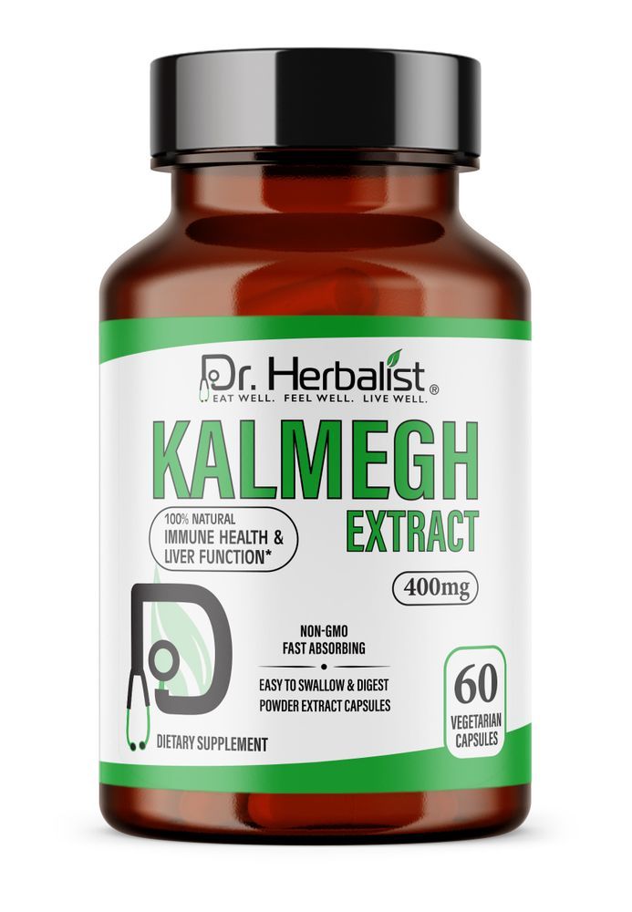 Dr. HERBALIST Andrographis Kalmegh Capsules 400mg - King of Bitters, naturally contains andrographolides, 60 capsules